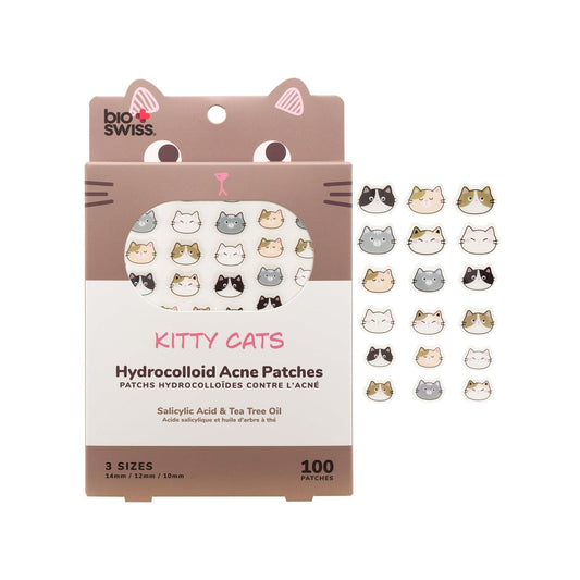 Bio Swiss Kitty Cats Hydrocolloid Acne Patches 100 Count packaging