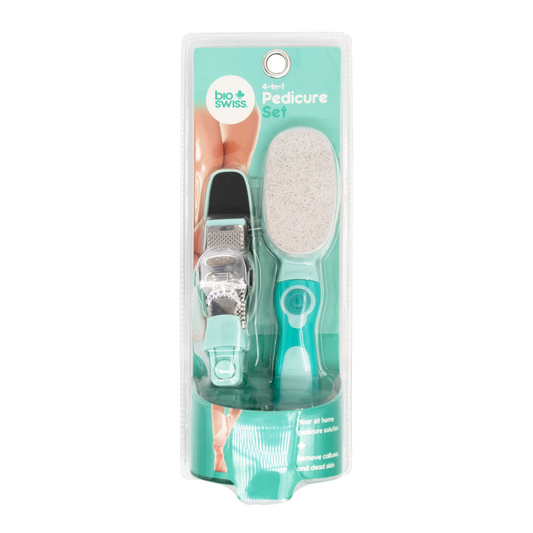BioSwiss 4-in-1 pedicure set in aqua, item 3300B