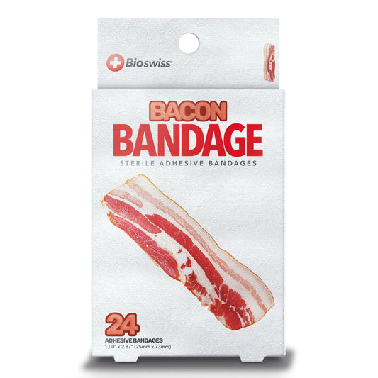 BioSwiss Bacon adhesive bandages 24 count, UPC 871290004531