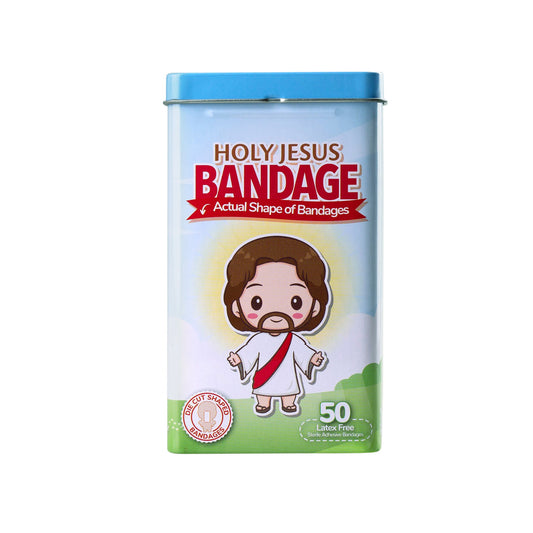 BioSwiss Holy Jesus adhesive bandages 50 count model AM1118, UPC 840272805817