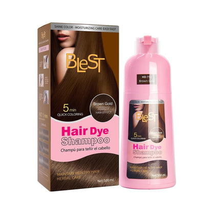 BleST Hair Dye Shampoo Brown Gold HD-772 500 mL