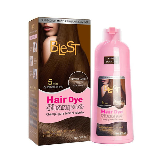 BleST Hair Dye Shampoo Brown Gold HD-772 500 mL