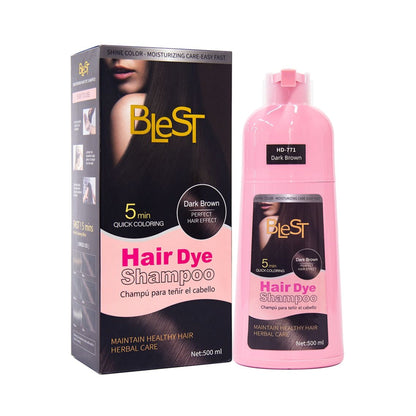 BleST Hair Dye Shampoo Dark Brown HD-771 500 mL