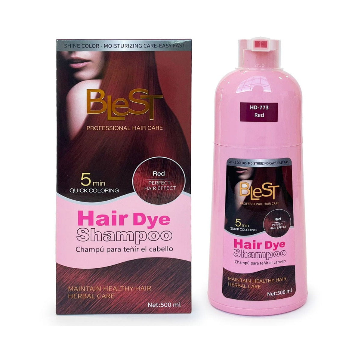 BleST Hair Dye Shampoo Red HD-773 500 mL
