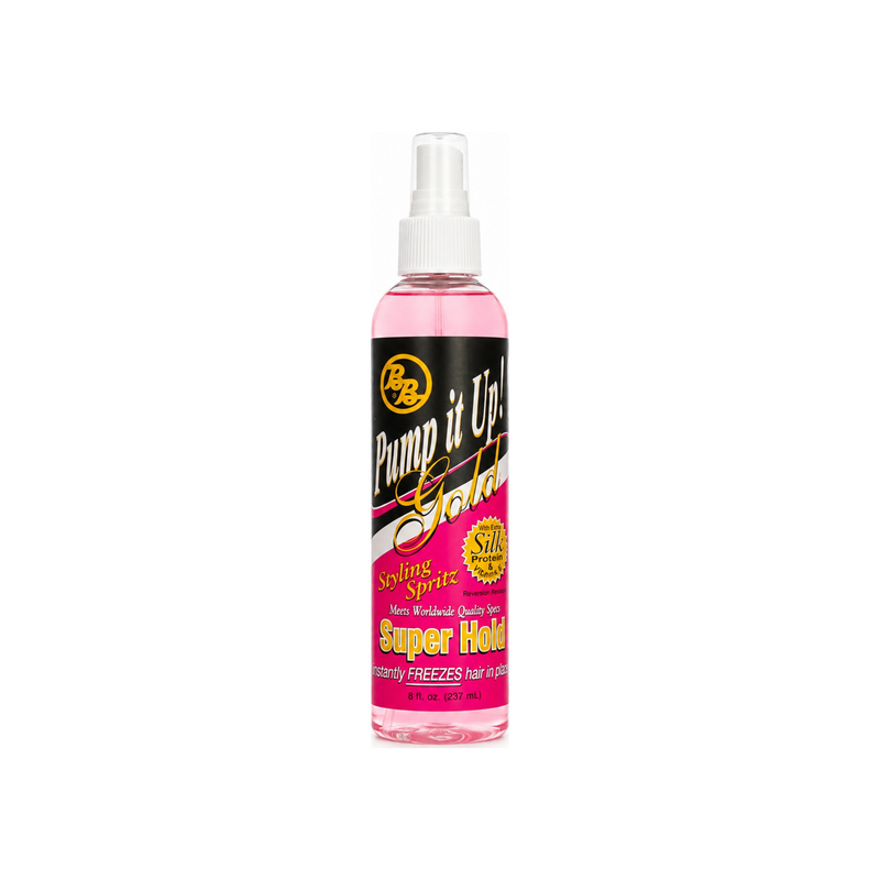 Bronner Bros Pump It Up Gold Super Hold Styling Spritz – 8 oz