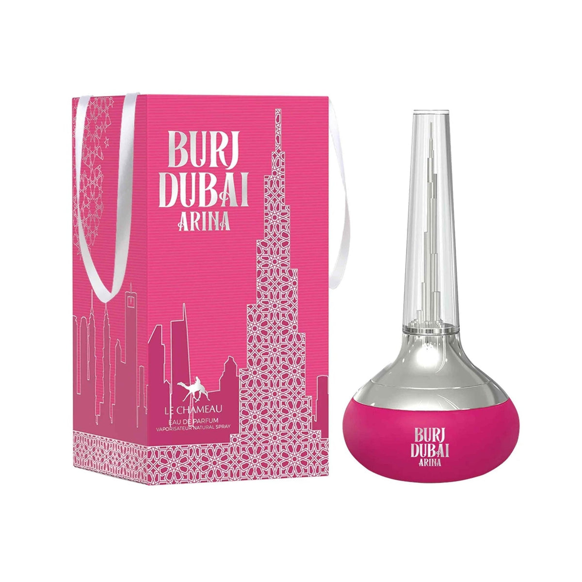 Le Chameau Burj Dubai Arina Eau de Parfum – 3.4 oz / 100 mL bottle on white background