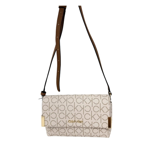 Calvin Klein women's Logo White crossbody bag with all-over CK print