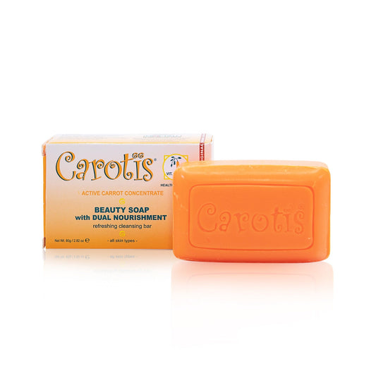 Carotis Beauty Soap 80 g, box and bar – front view