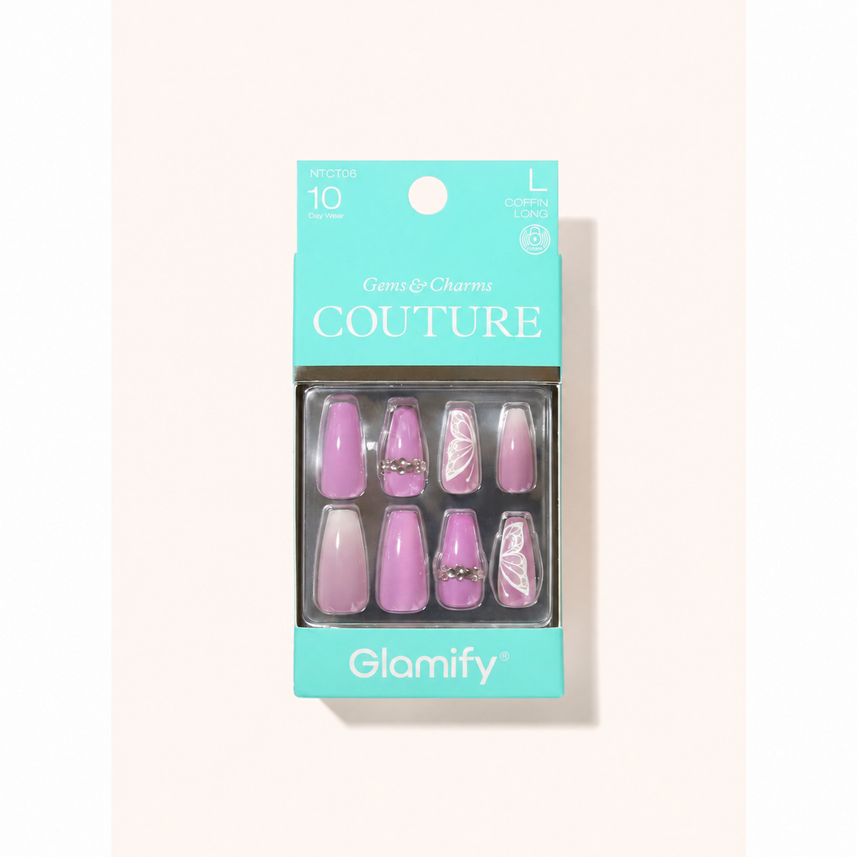 Glamify Couture Press-On Nails NTCT06 – Coffin Long