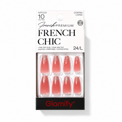Glamify French Chic Press-On Nails NTFC01 – Coffin Long