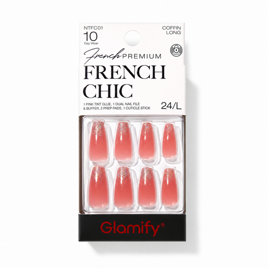 Glamify French Chic Press-On Nails NTFC01 – Coffin Long