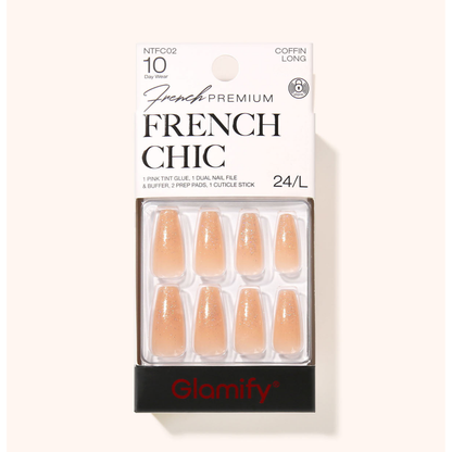 Glamify French Chic Press-On Nails NTFC02 – Coffin Long