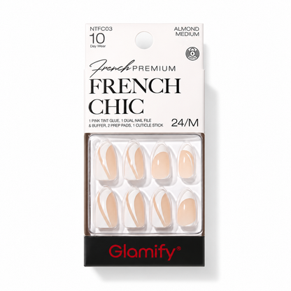 Glamify French Chic Press-On Nails NTFC03 – Almond Medium