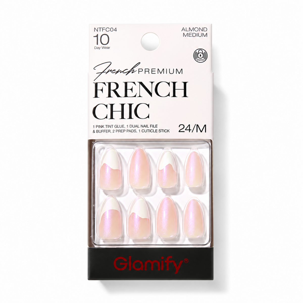 Glamify French Chic Press-On Nails NTFC04 – Almond Medium