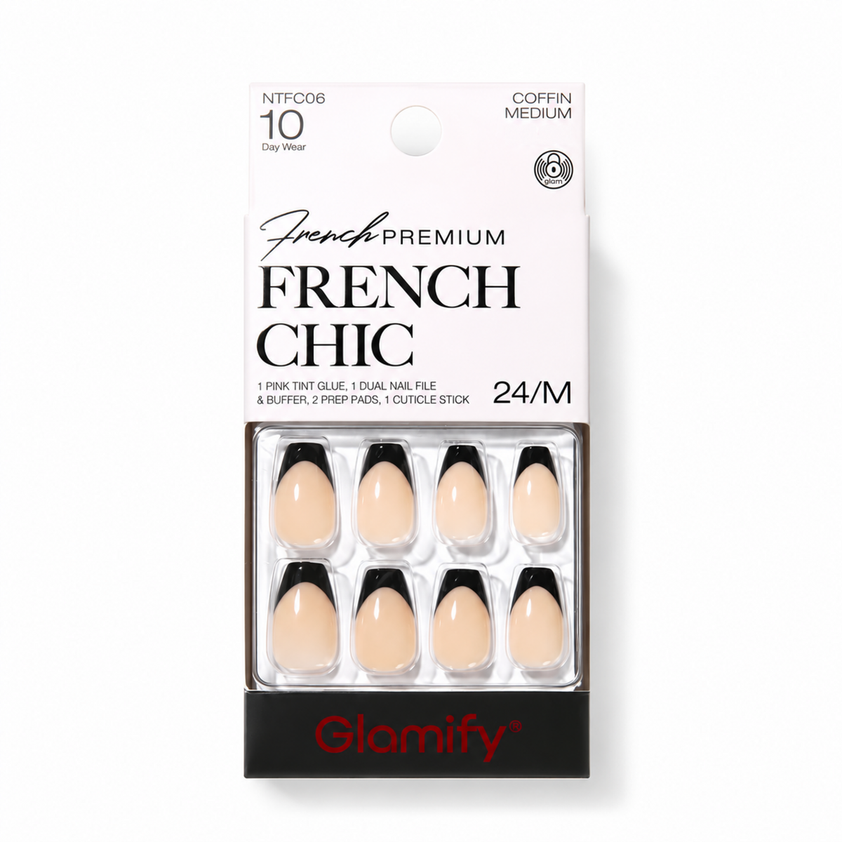 Glamify French Chic Press-On Nails NTFC06 – Coffin Medium