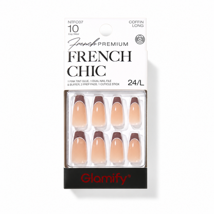 Glamify French Chic Press-On Nails NTFC07 – Coffin Long