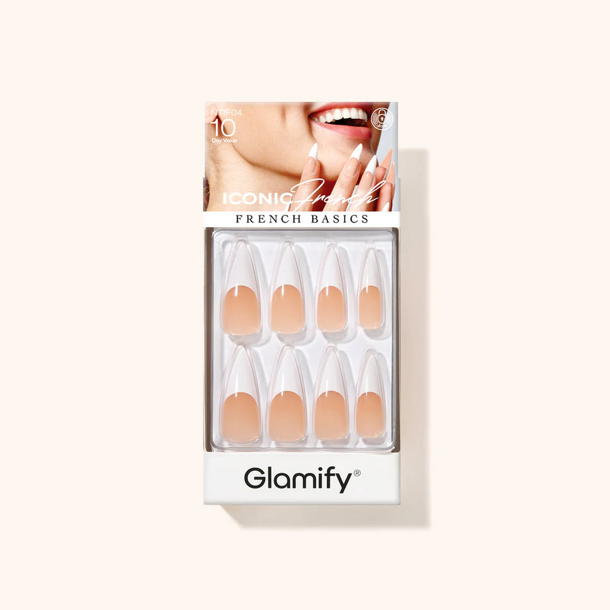 Glamify Iconic French Press-On Nails NTIF04 – Stiletto X-Long