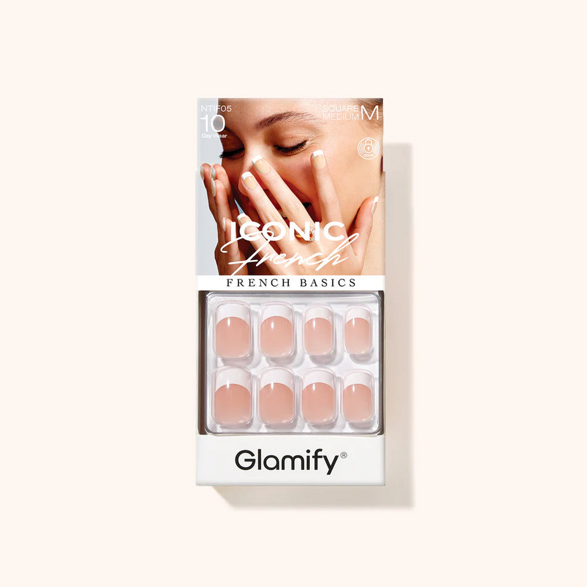 Glamify Iconic French Press-On Nails NTIF05 – Square Medium