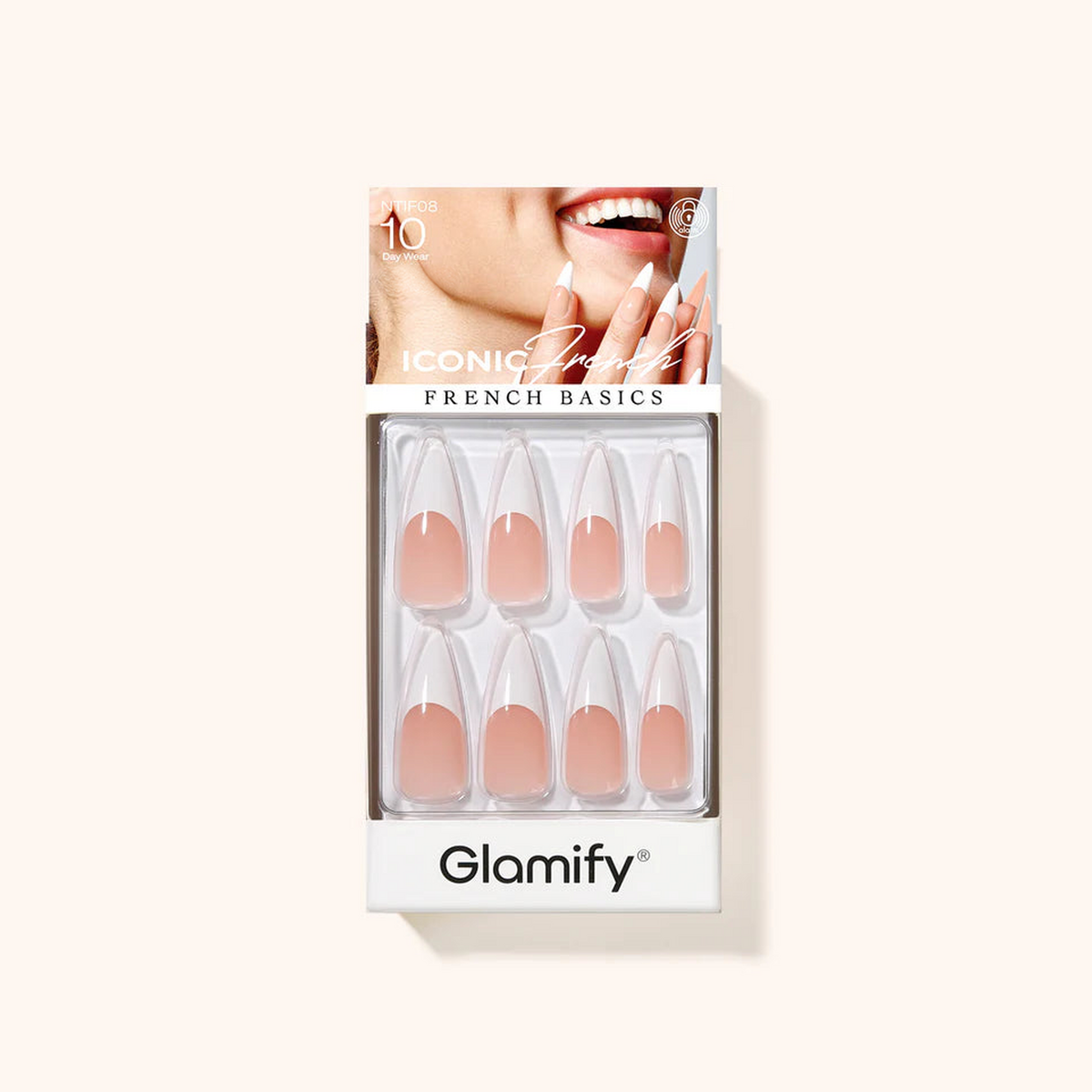 Glamify Iconic French Press-On Nails NTIF08 – Stiletto X-Long