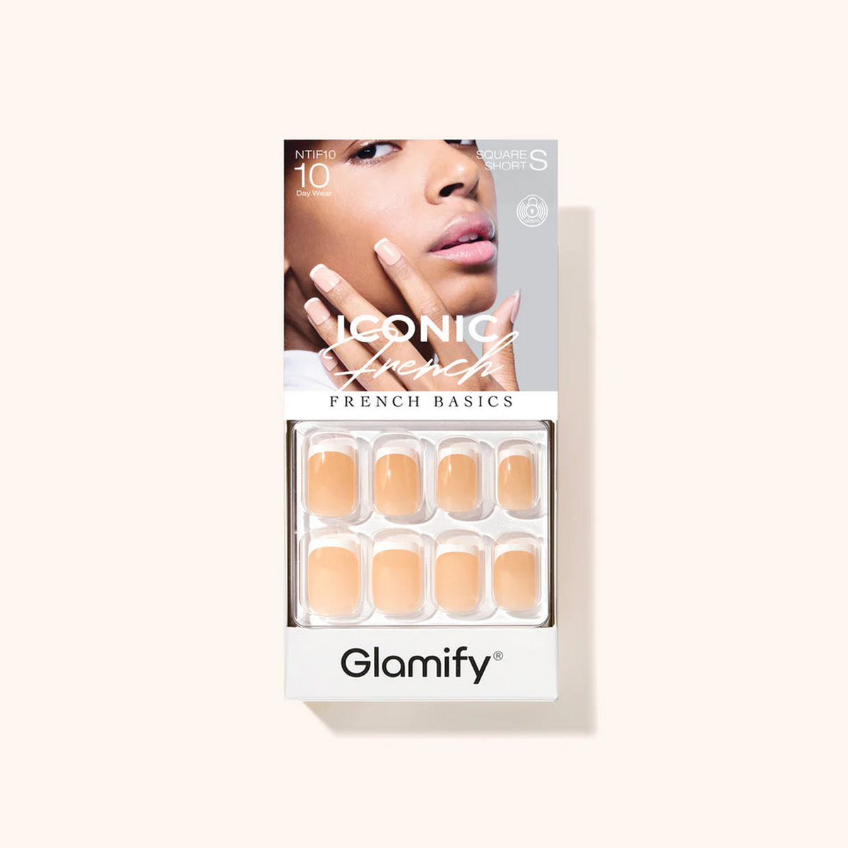 Glamify Iconic French Press-On Nails NTIF10 – Square Short