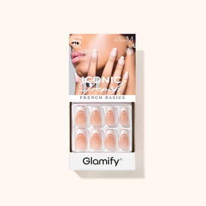 Glamify Iconic French Press-On Nails NTIF12 – Coffin Medium