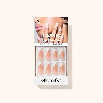 Glamify Iconic French Press-On Nails NTIF13 – Coffin Long
