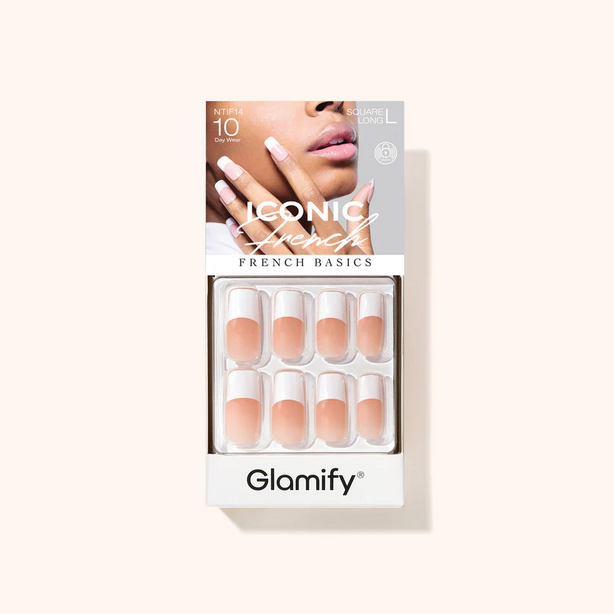 Glamify Iconic French Press-On Nails NTIF14 – Square Long