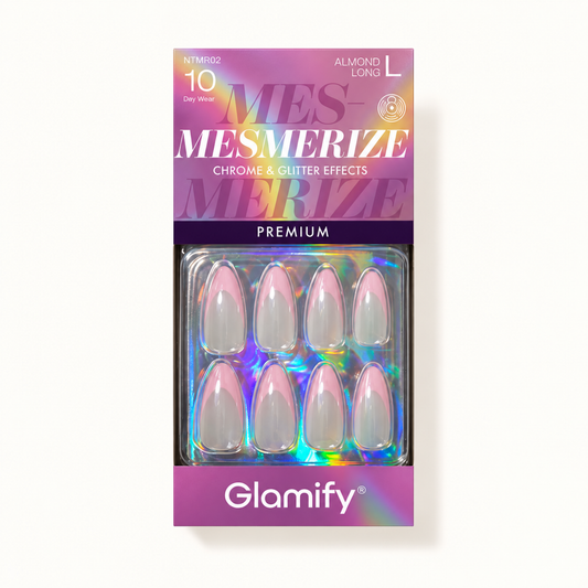 Glamify Mesmerize NTMR02 Almond Long press-on nails