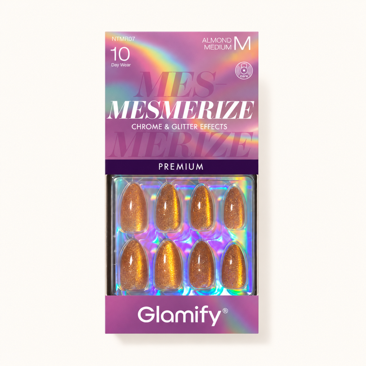 Glamify Mesmerize NTMR07 Almond Medium press-on nails