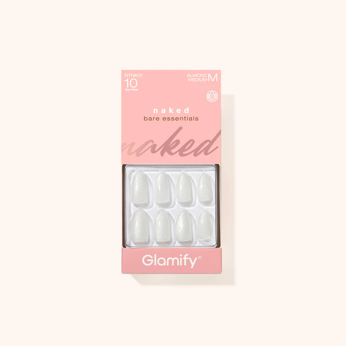 Glamify Naked Press-On Nails NTNK01 – Almond Medium