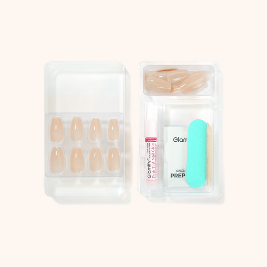 Glamify Naked Press-On Nails NTNK02 – Coffin Medium