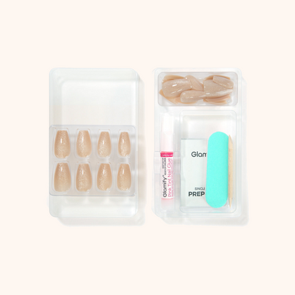 Glamify Naked Press-On Nails NTNK04 – Coffin Medium
