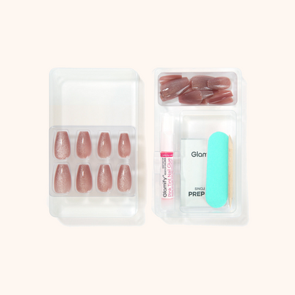 Glamify Naked Press-On Nails NTNK07 – Coffin Medium