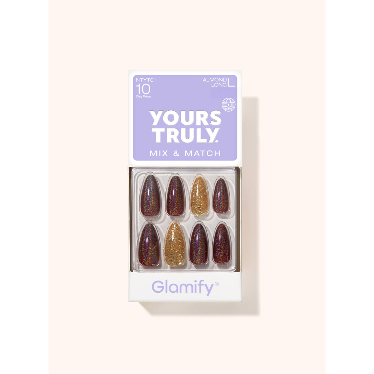 Glamify Yours Truly NTYT01 Almond Long press-on nails