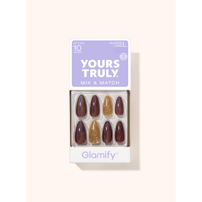 Glamify Yours Truly NTYT01 Almond Long press-on nails