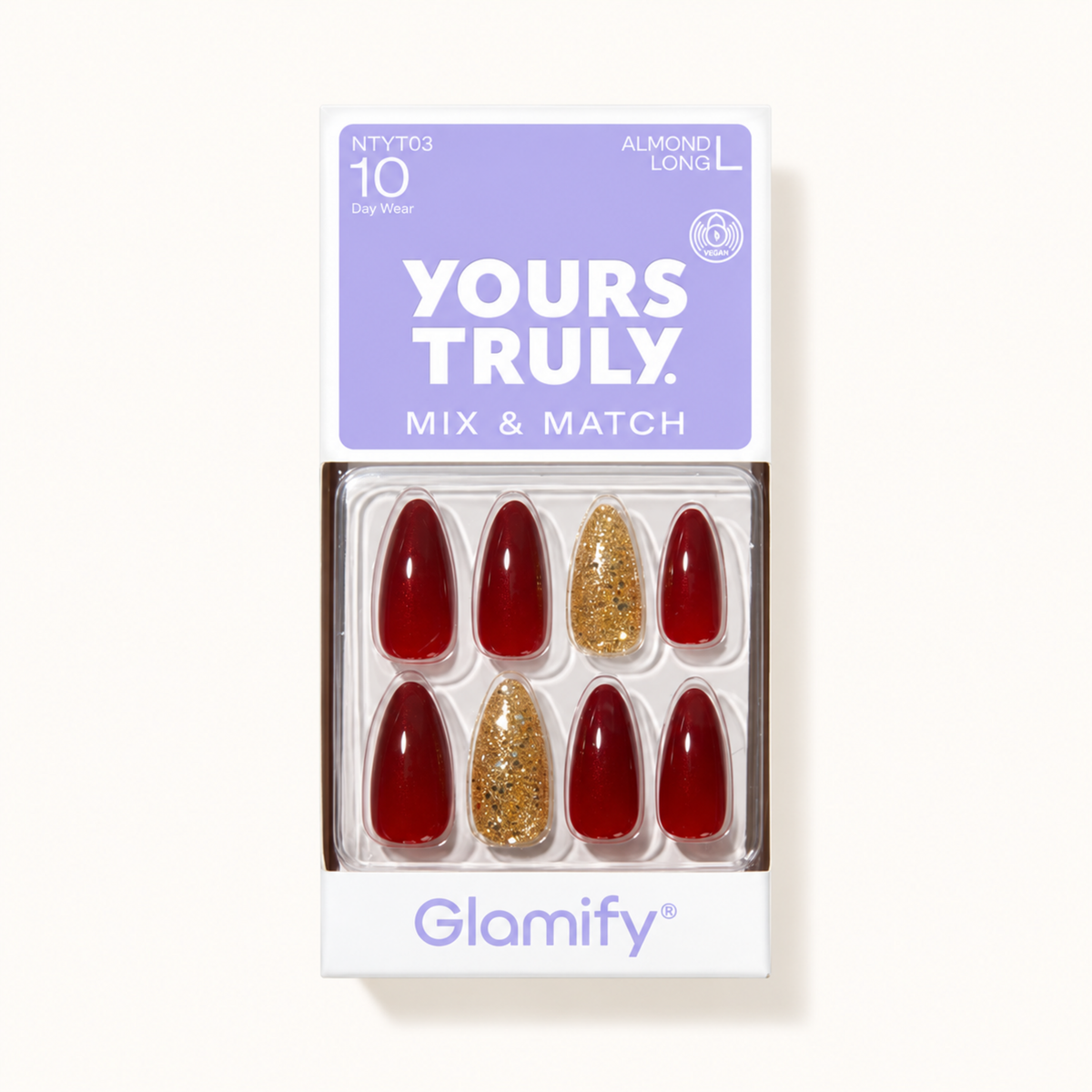Glamify Yours Truly NTYT03 Almond Long press-on nails