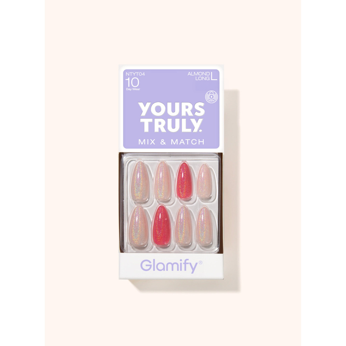 Glamify Yours Truly NTYT04 Almond Long press-on nails