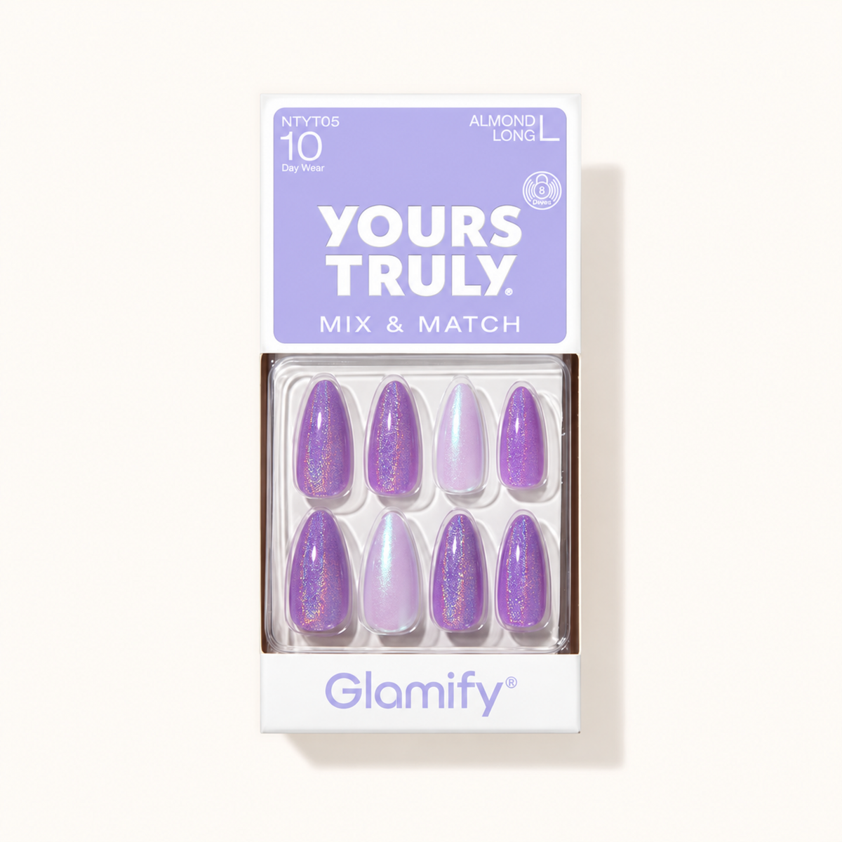 Glamify Yours Truly NTYT05 Almond Long press-on nails