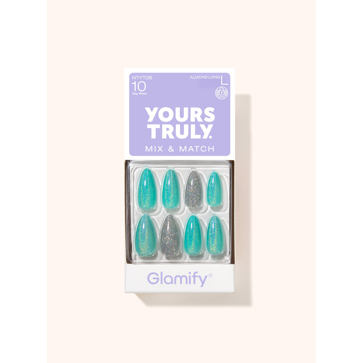 Glamify Yours Truly NTYT06 Almond Long press-on nails