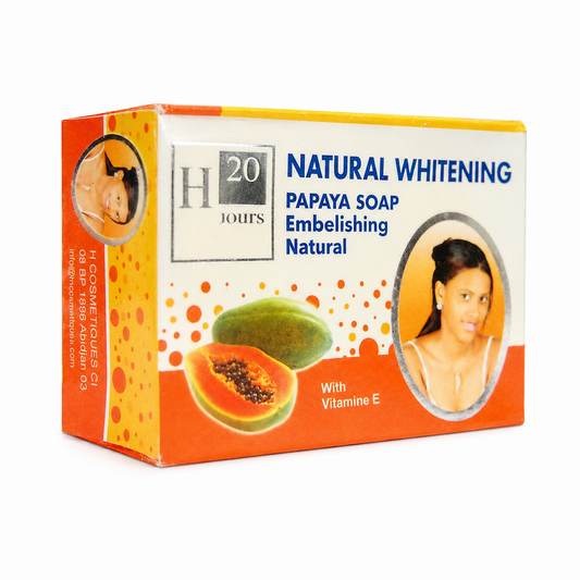 H20 Jours Natural Papaya Soap with Vitamin E 180 g box