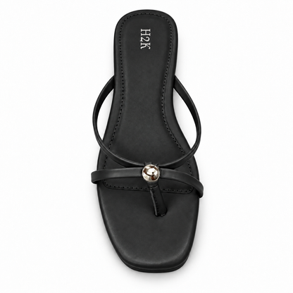 H2K Lulu flat sandal in Black - main view