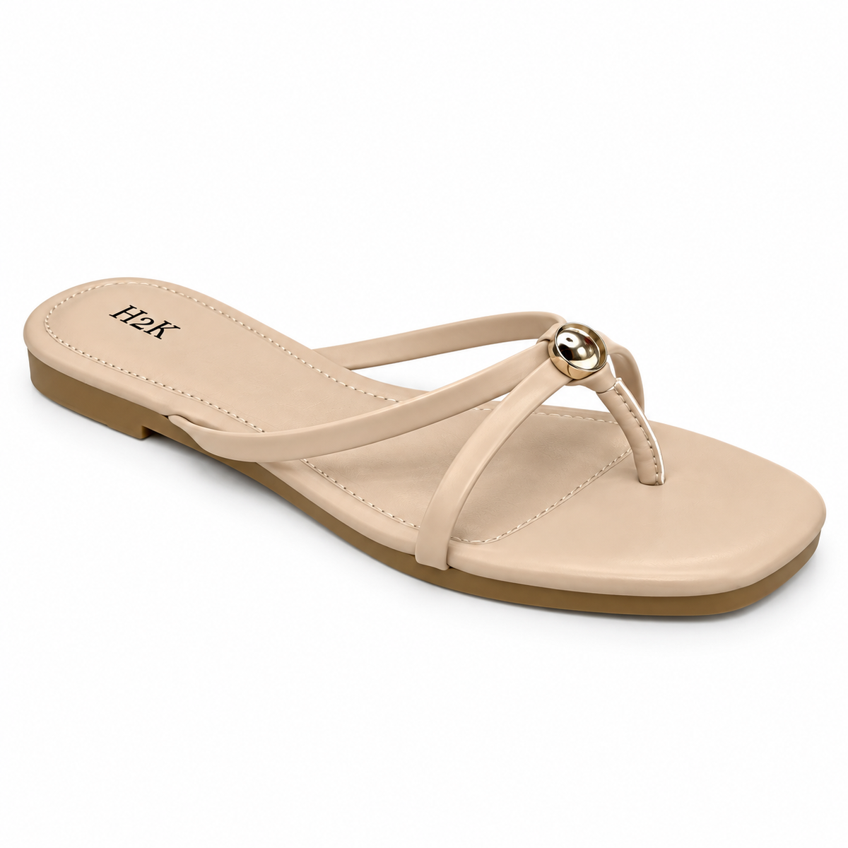 H2K Lulu Nude sandal - single side view showing sole