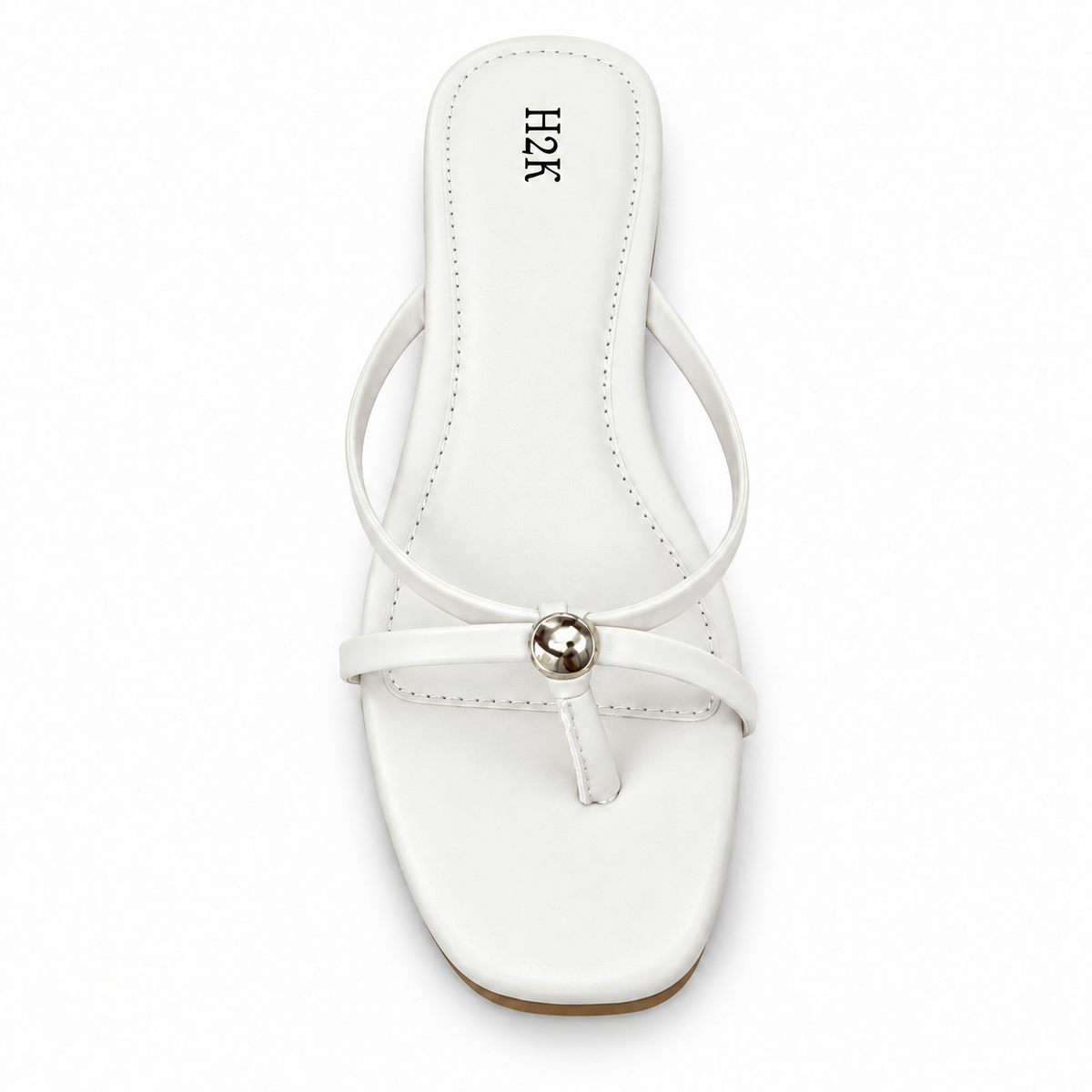 H2K Lulu flat sandal in White - main view