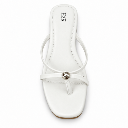 H2K Lulu flat sandal in White - main view