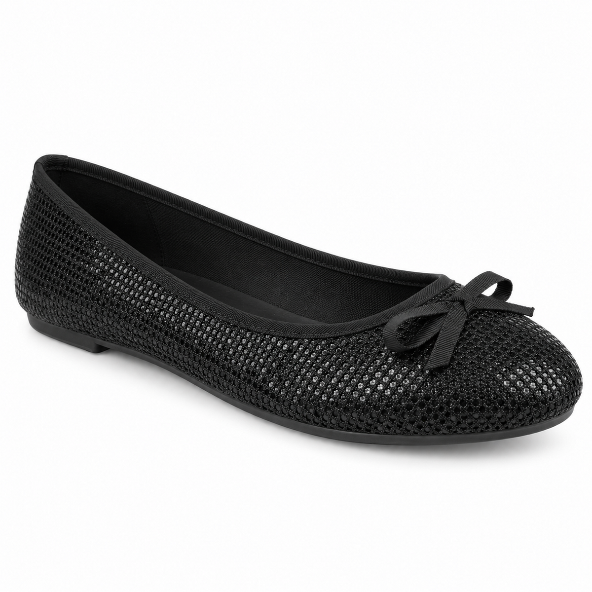 H2K Magic II sparkle ballet flat in Silver with rounded toe and bow detail