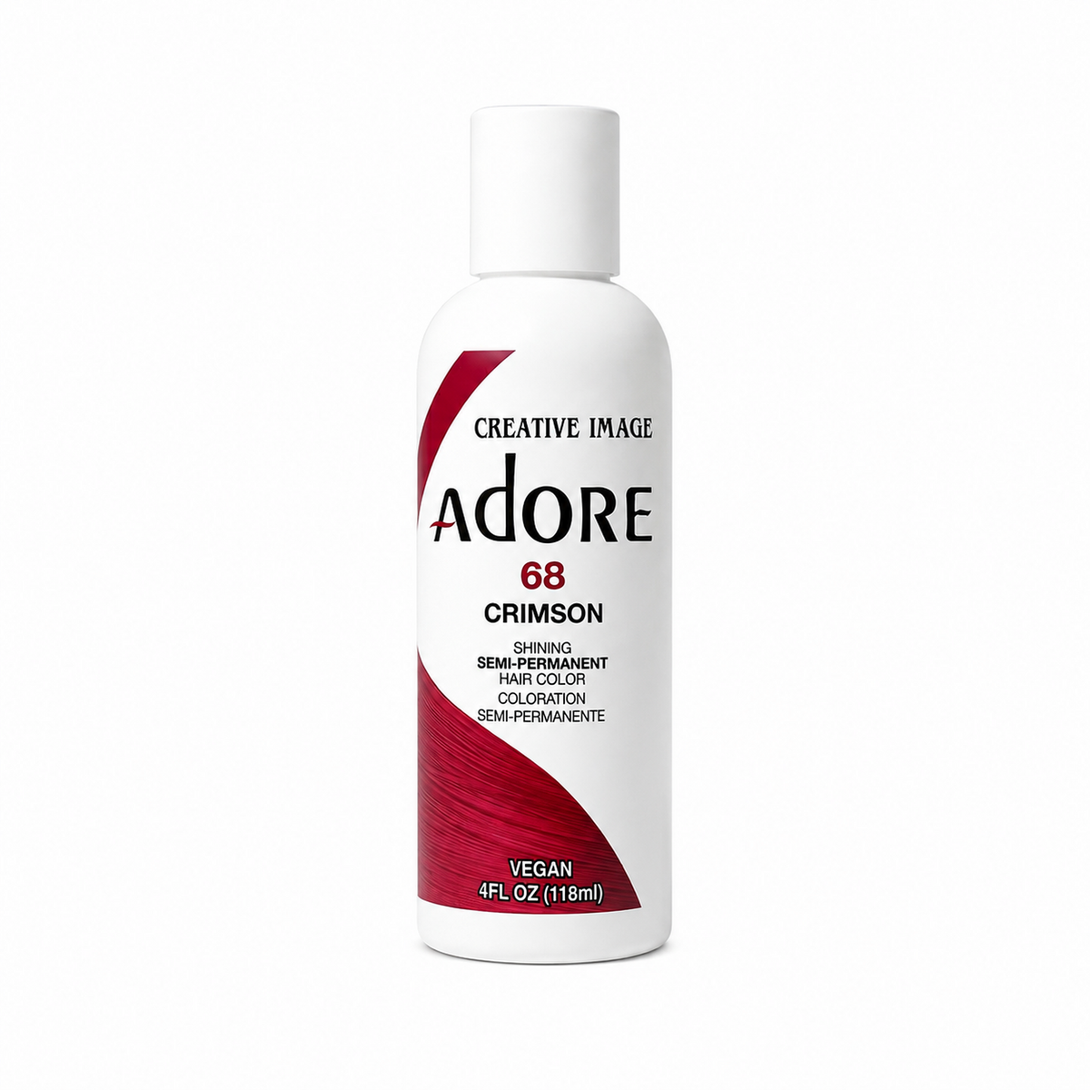 Adore Semi-Permanent Hair Color #68 Crimson semi-permanent hair color 4 fl oz on white background