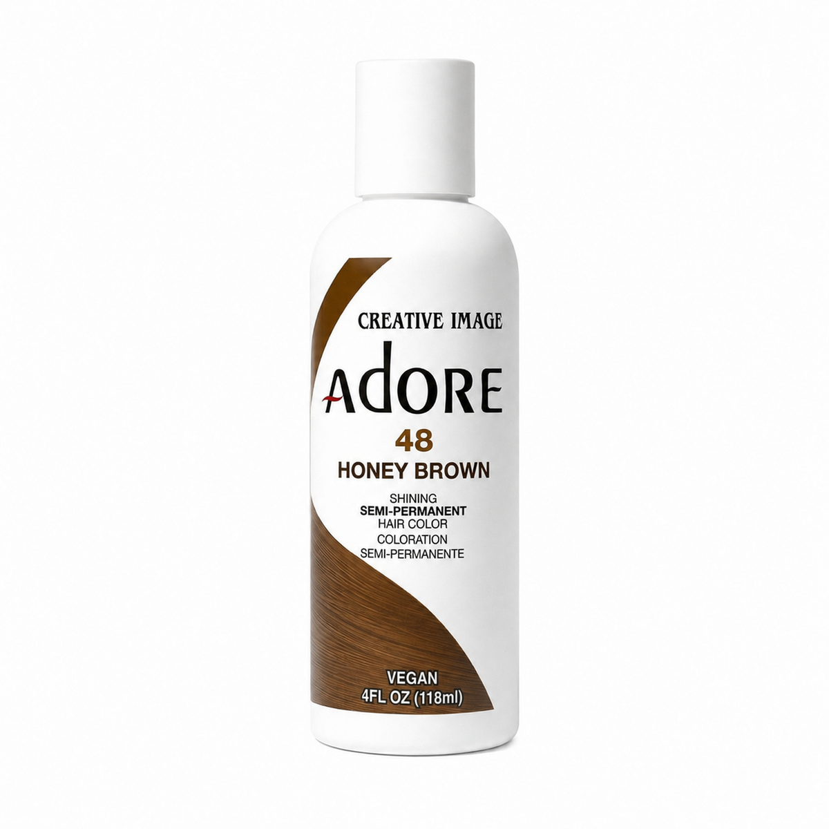 Adore Semi-Permanent Hair Color #48 Honey Brown semi-permanent hair color 4 fl oz on white background