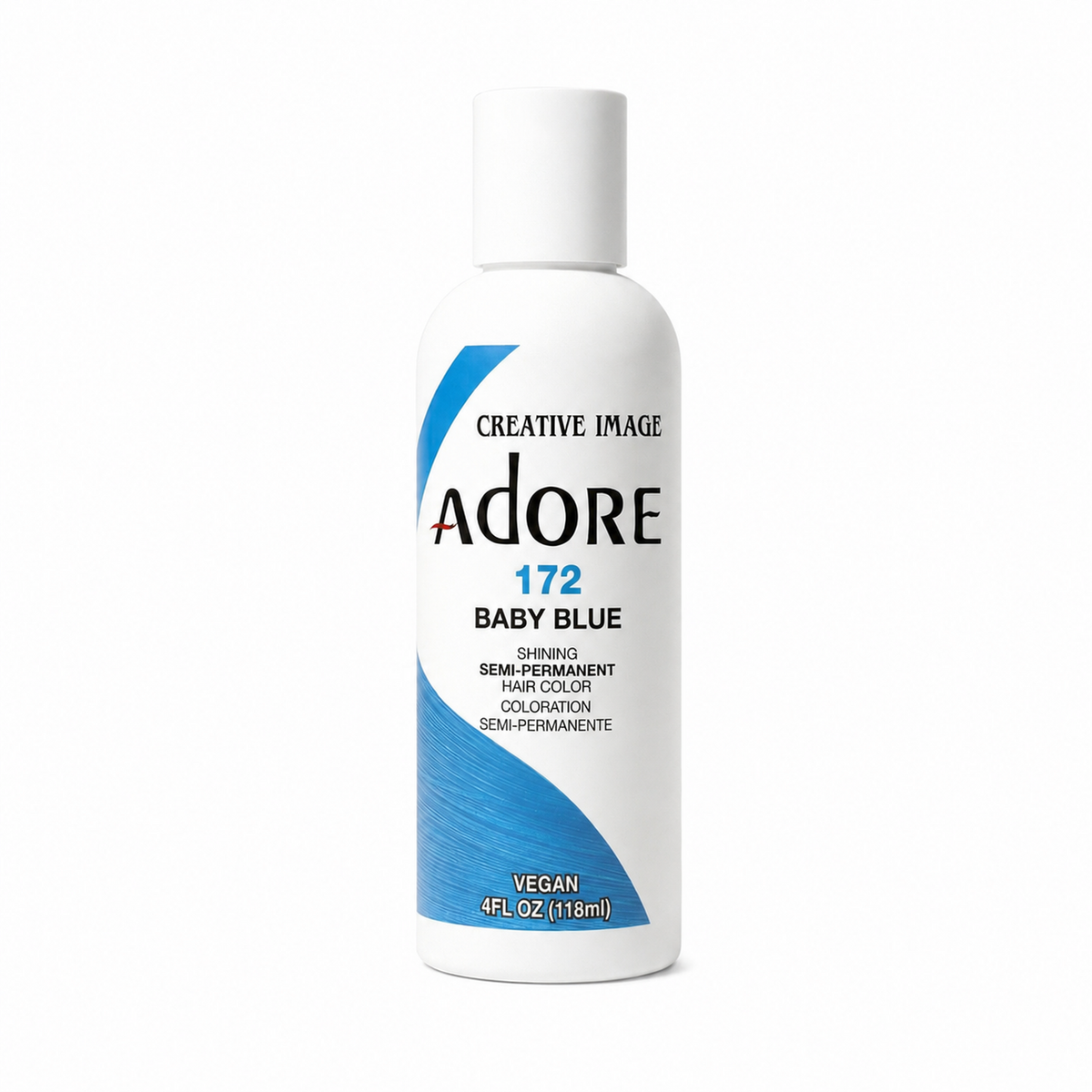 Adore Semi-Permanent Hair Color #172 Baby Blue semi-permanent hair color 4 fl oz on white background