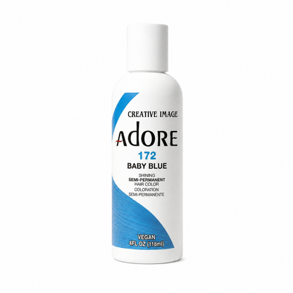 Adore Semi-Permanent Hair Color #172 Baby Blue semi-permanent hair color 4 fl oz on white background