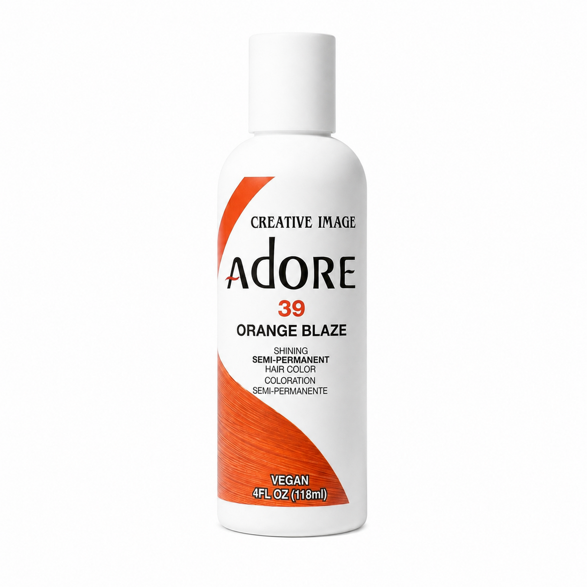 Adore Semi-Permanent Hair Color #39 Orange Blaze semi-permanent hair color 4 fl oz on white background